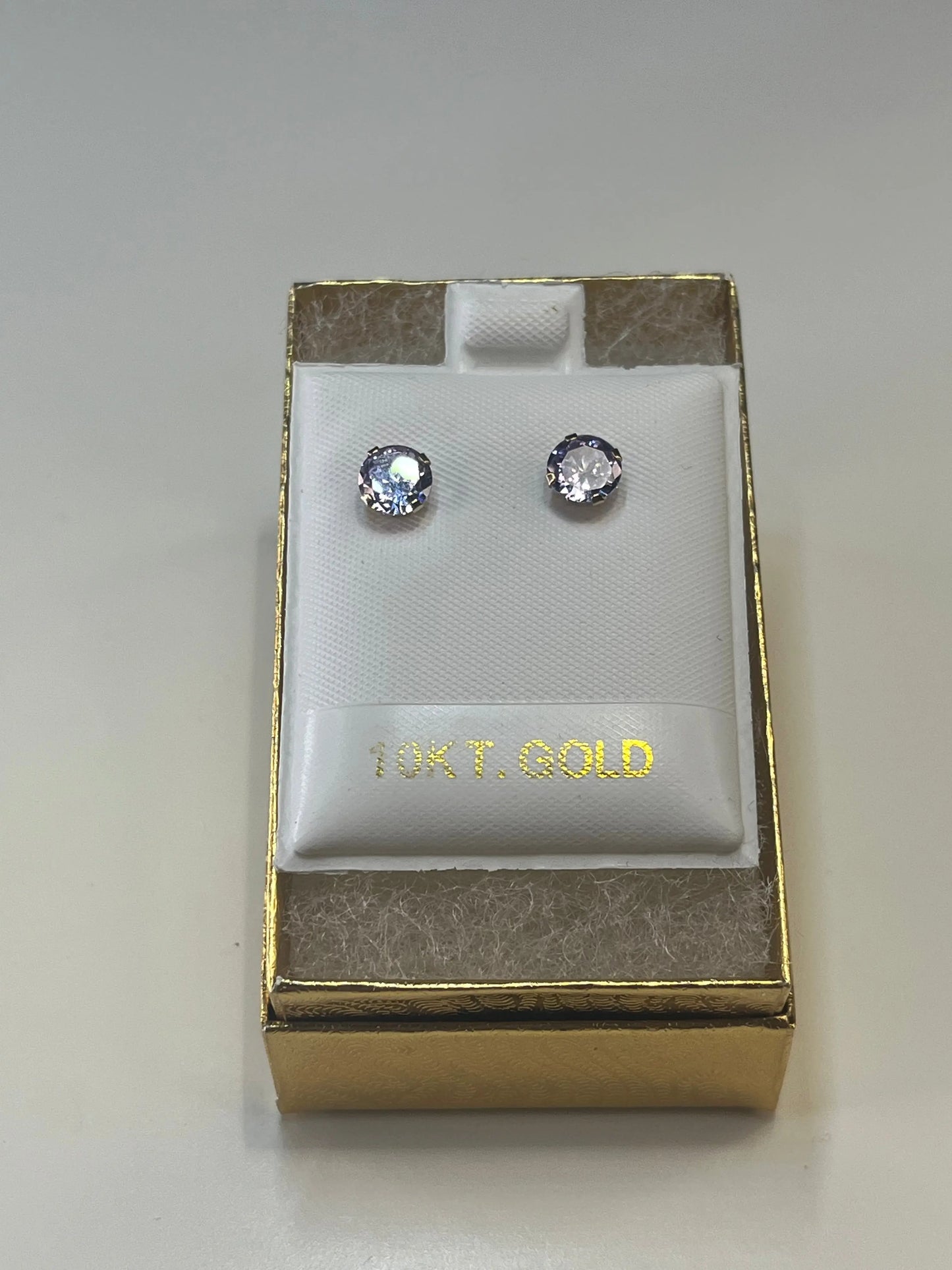 10k Yellow Gold 6mm Purple Zirconia TrendyGold