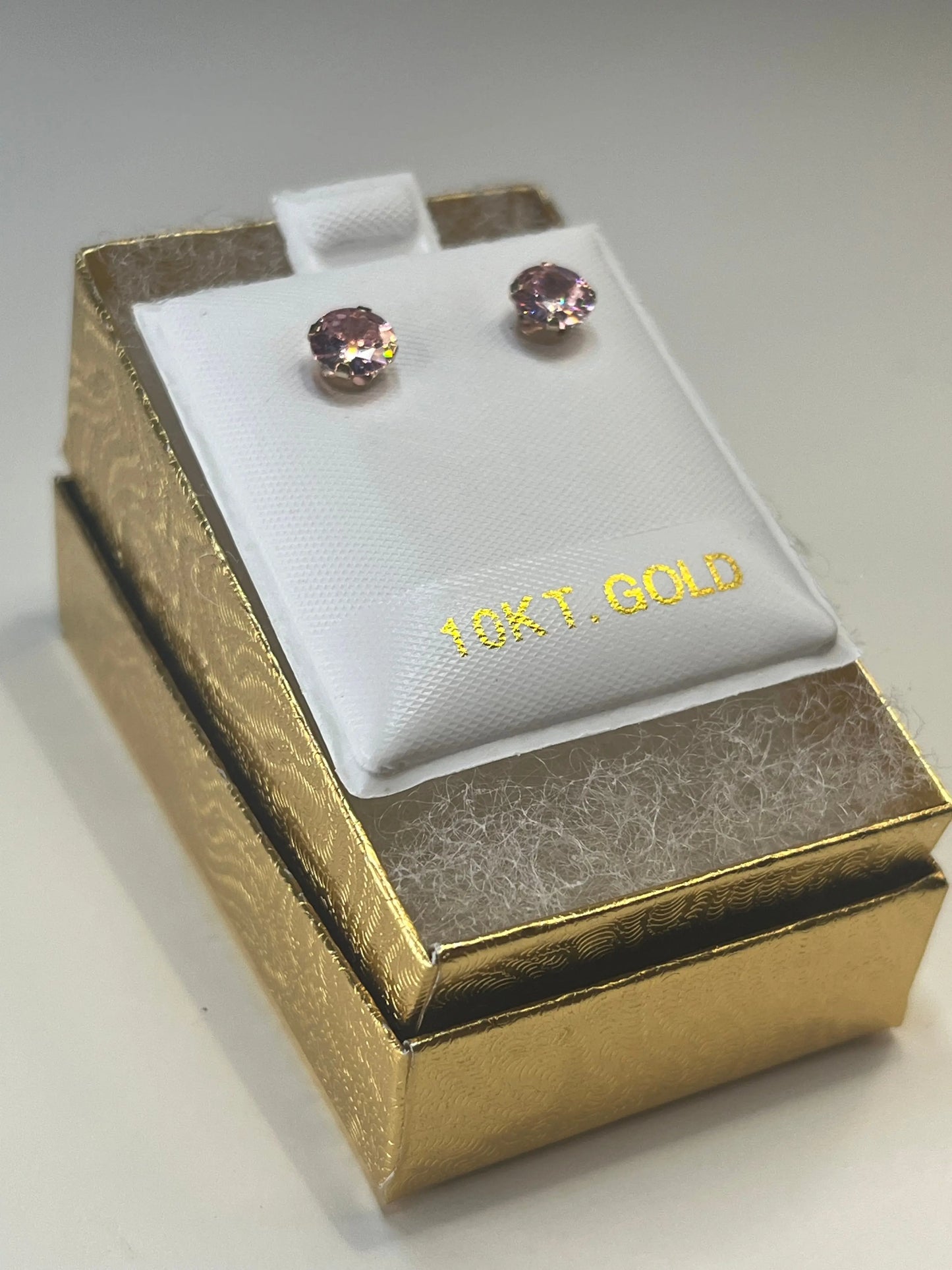10k Yellow Gold 6mm Rose Gold Zirconia TrendyGold