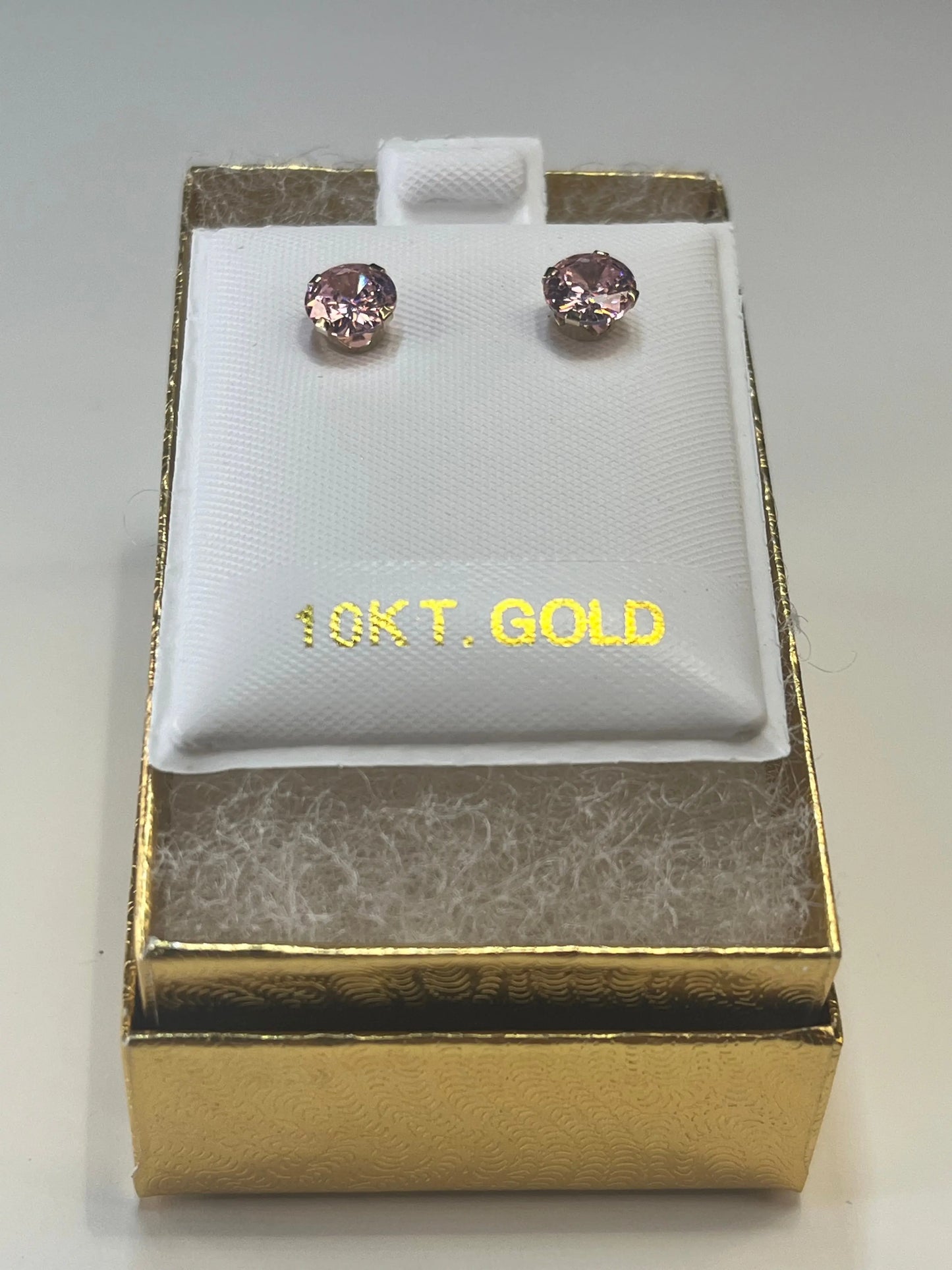 10k Yellow Gold 6mm Rose Gold Zirconia TrendyGold