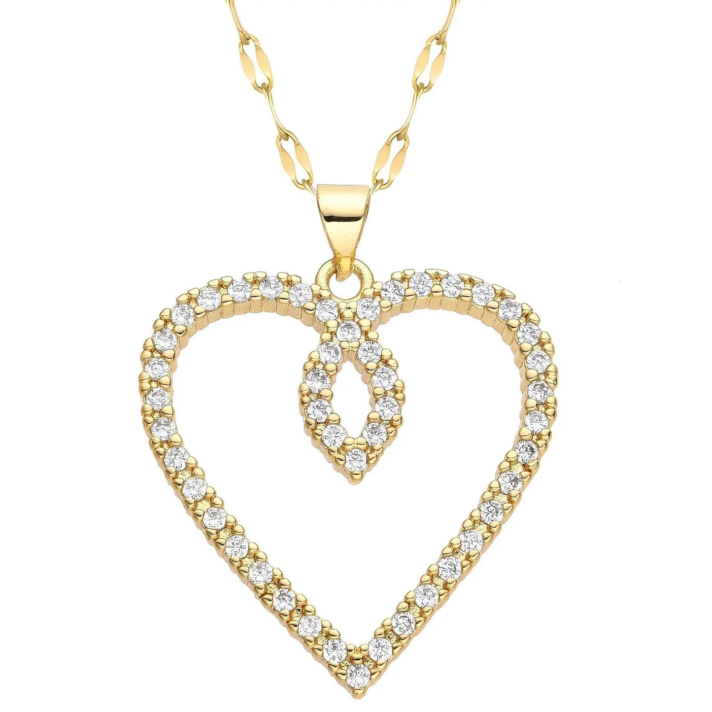 18K gold plated Big Heart necklace TrendyGold