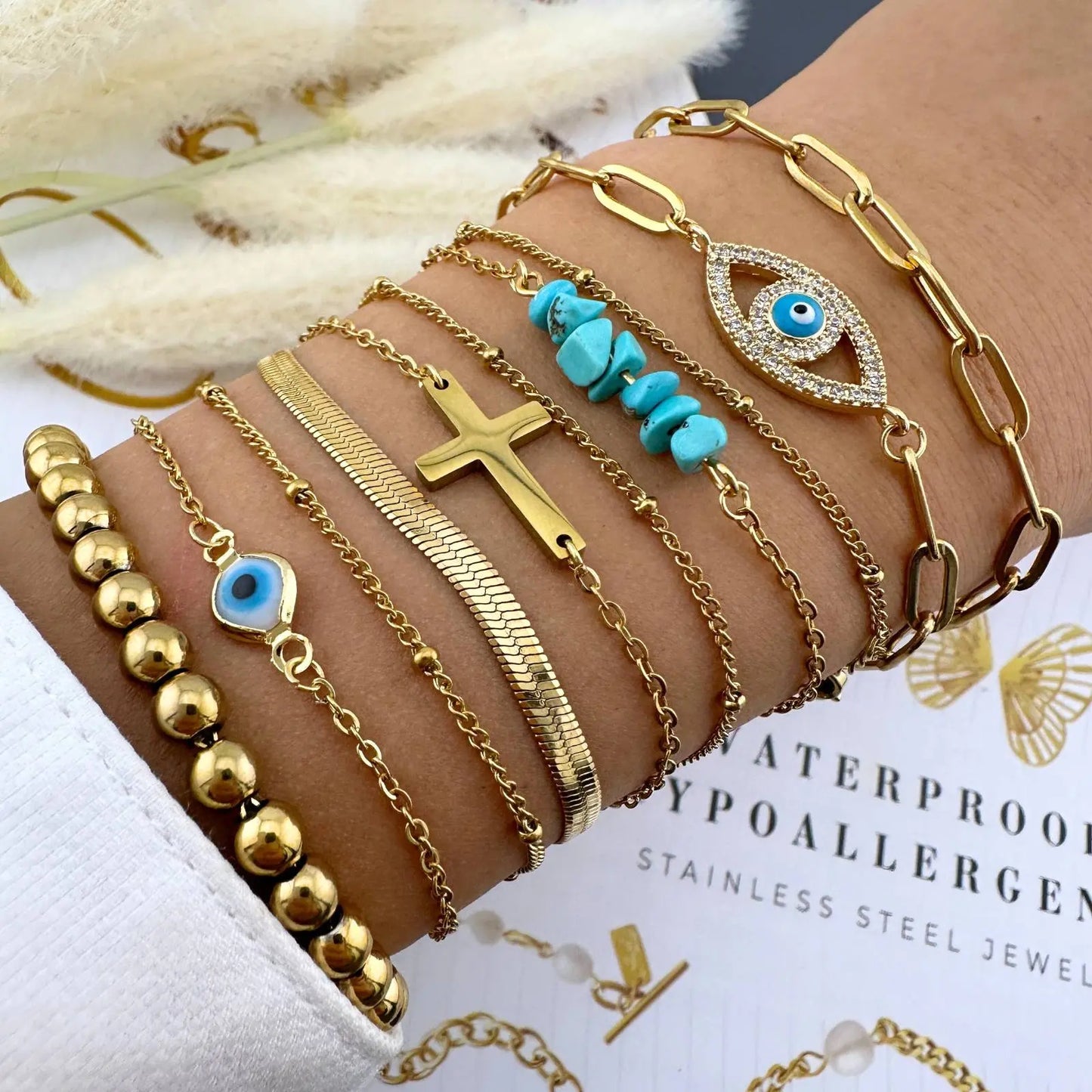 18K gold plated Golden Stainless steel bracelet TrendyGold