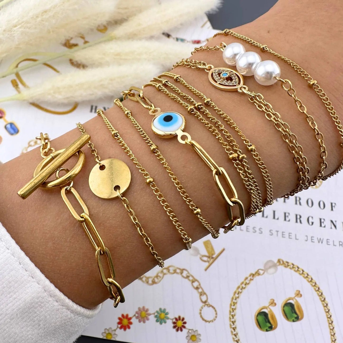 18K gold plated Golden Stainless steel bracelet TrendyGold