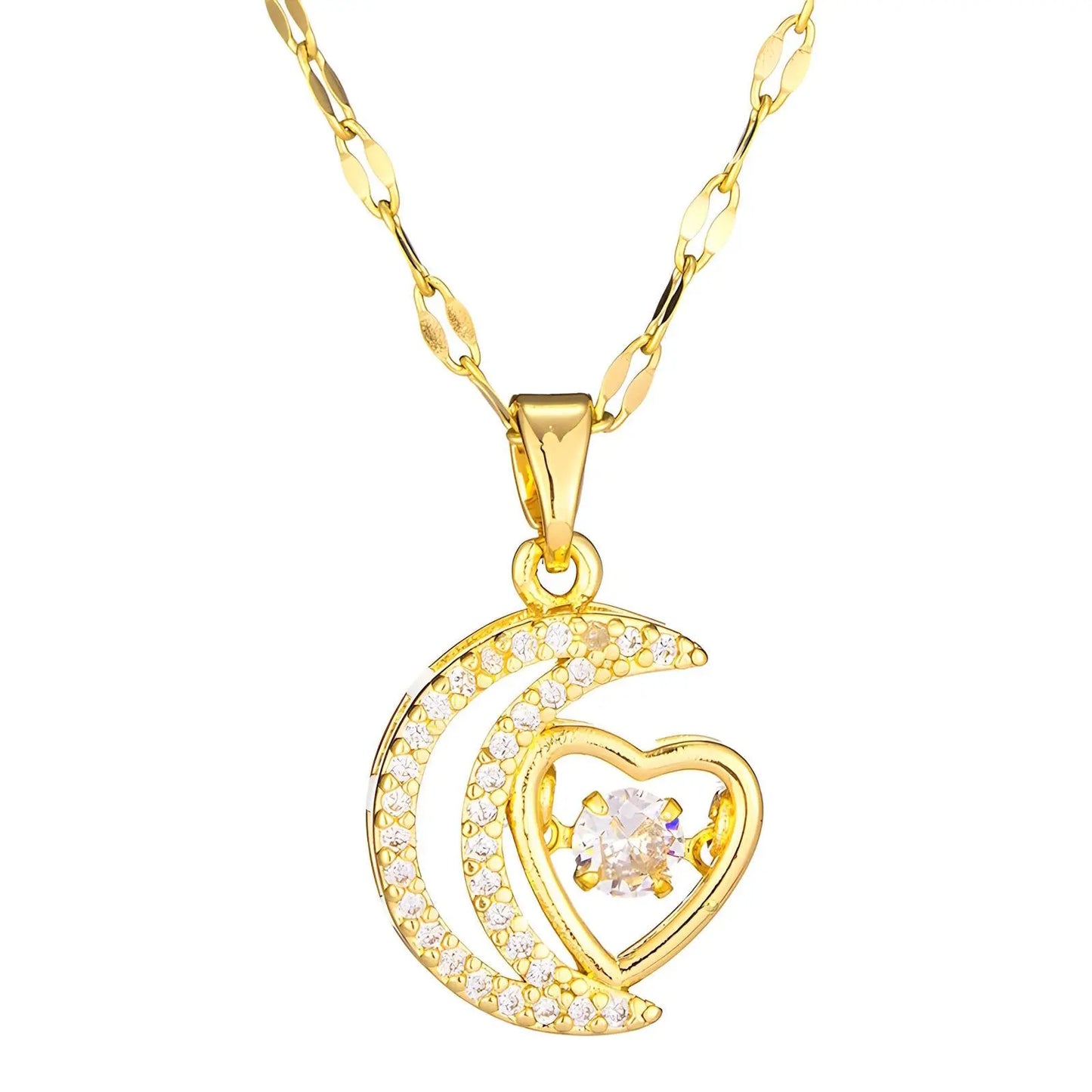 18K gold plated Heart necklace TrendyGold