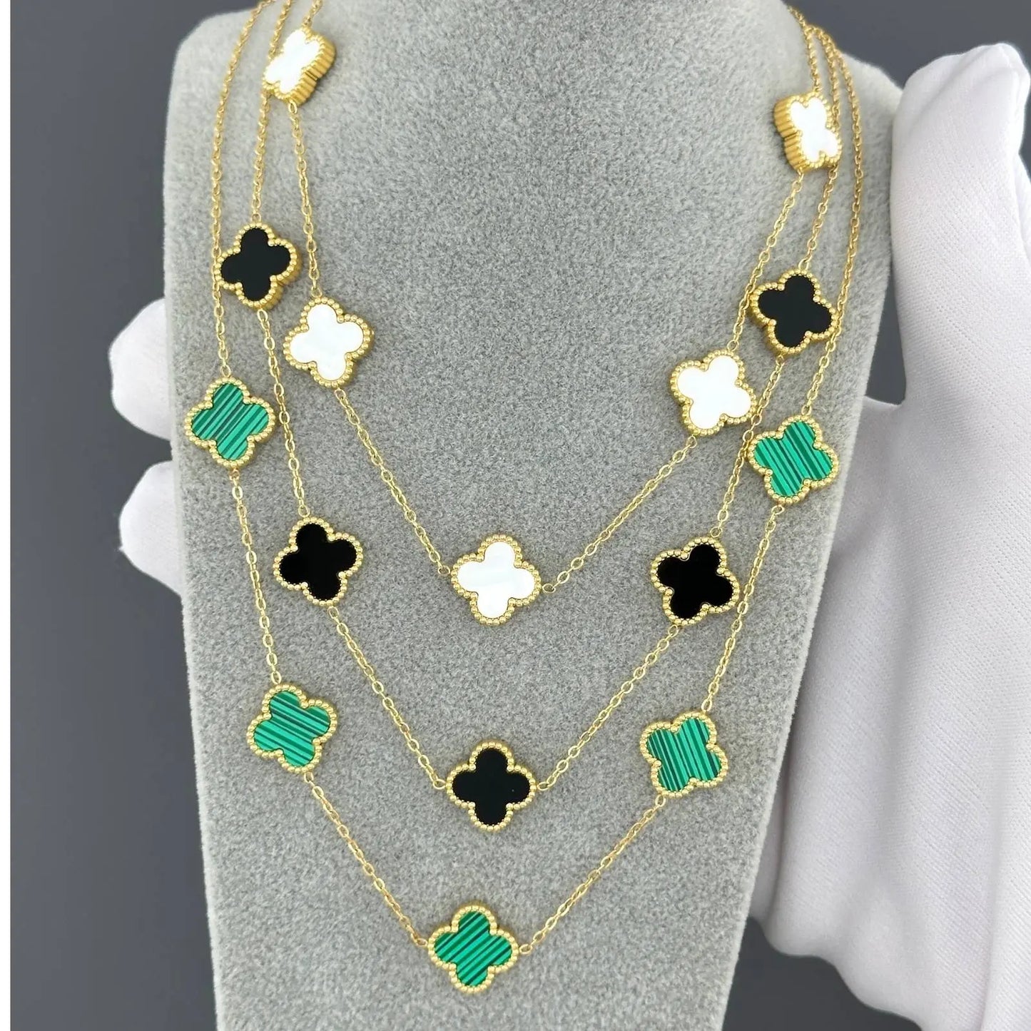 18K gold plated Stainless steel Four-leaf clover necklace TrendyGold