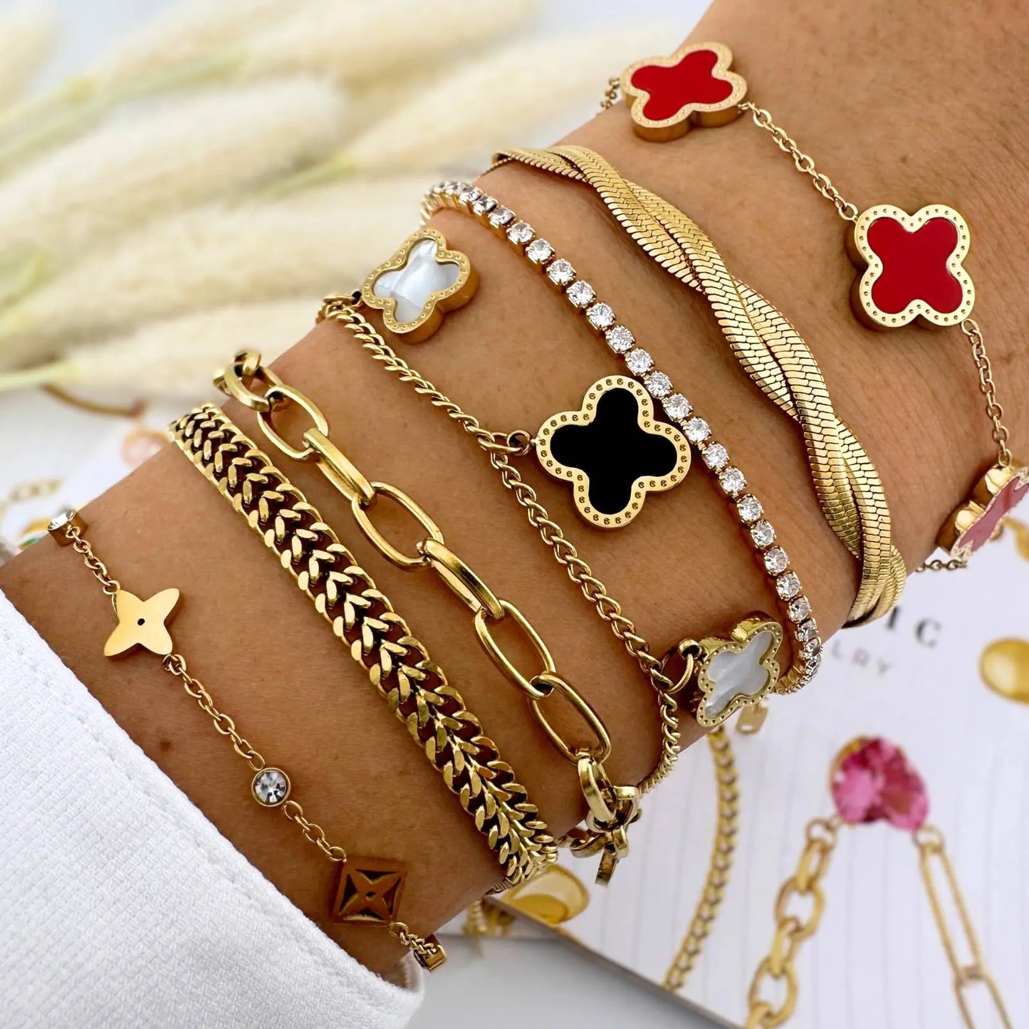 18K gold plated Stainless steel Tennis bracelet TrendyGold