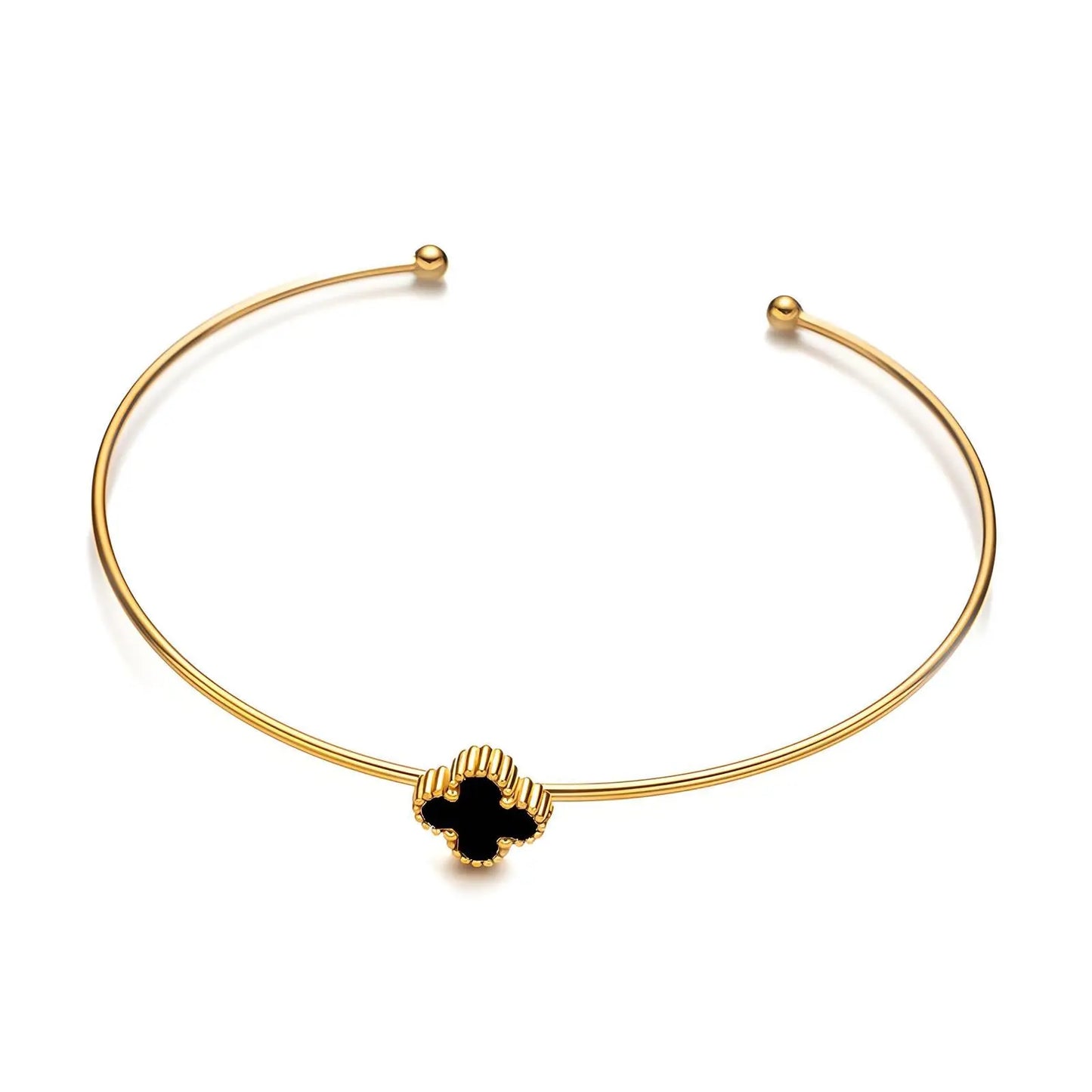 18K gold plated Stainless steel leaf clover bracelet TrendyGold