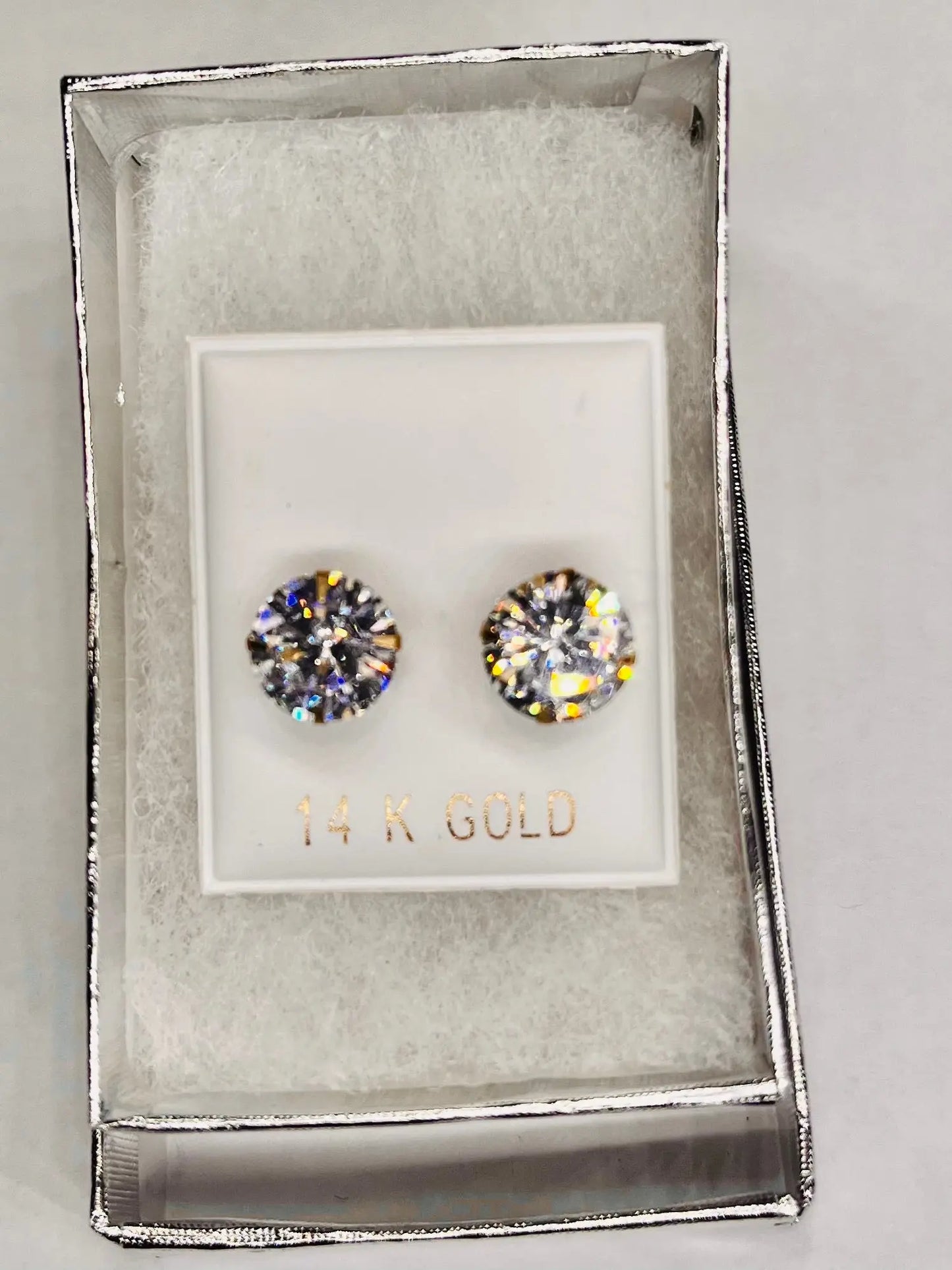 14K Big Zirconia Diamond Earrings TrendyGold