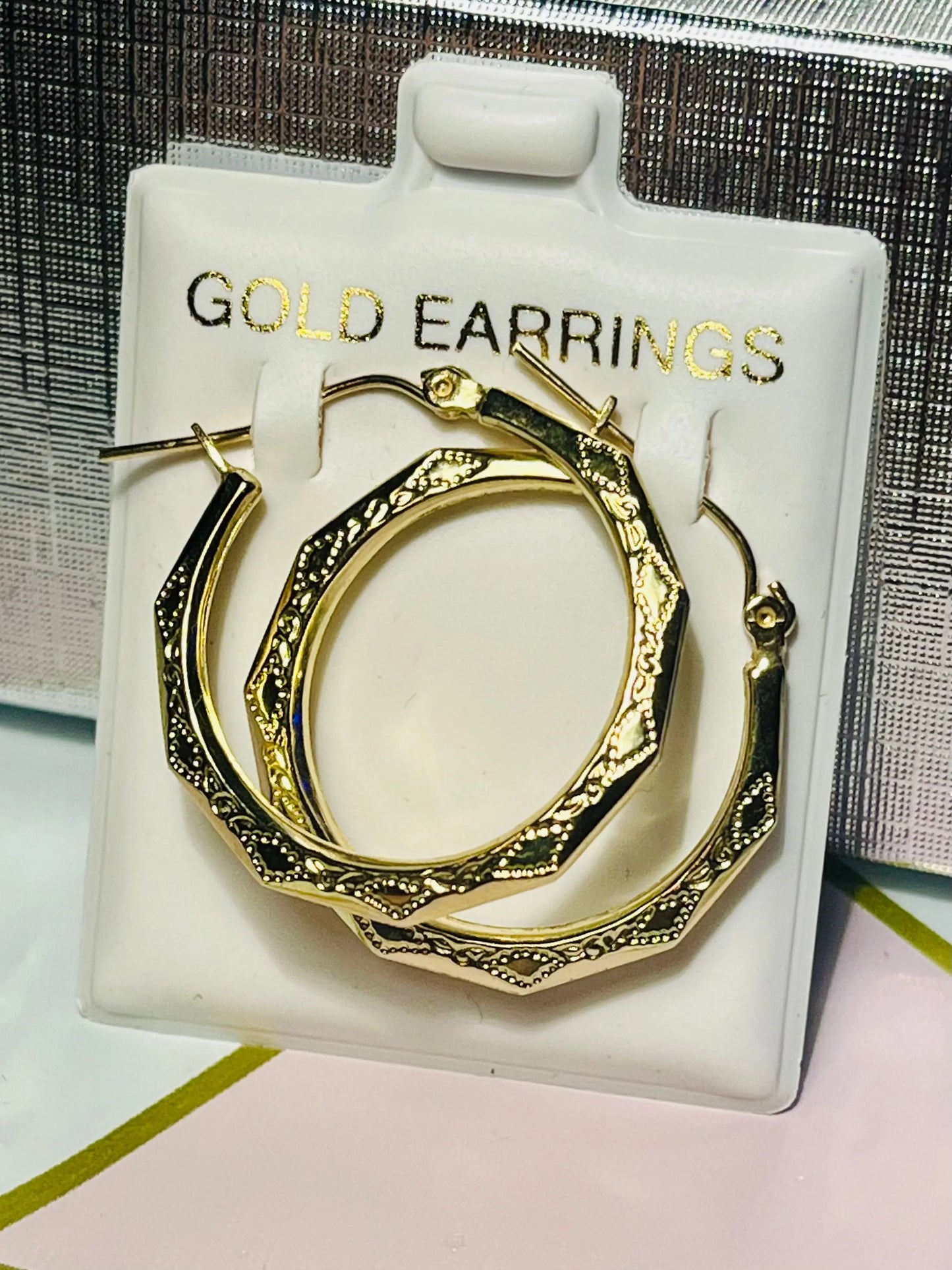 10K Gold Earrings / Pantallas en Oro 14KT Grandes TrendyGold