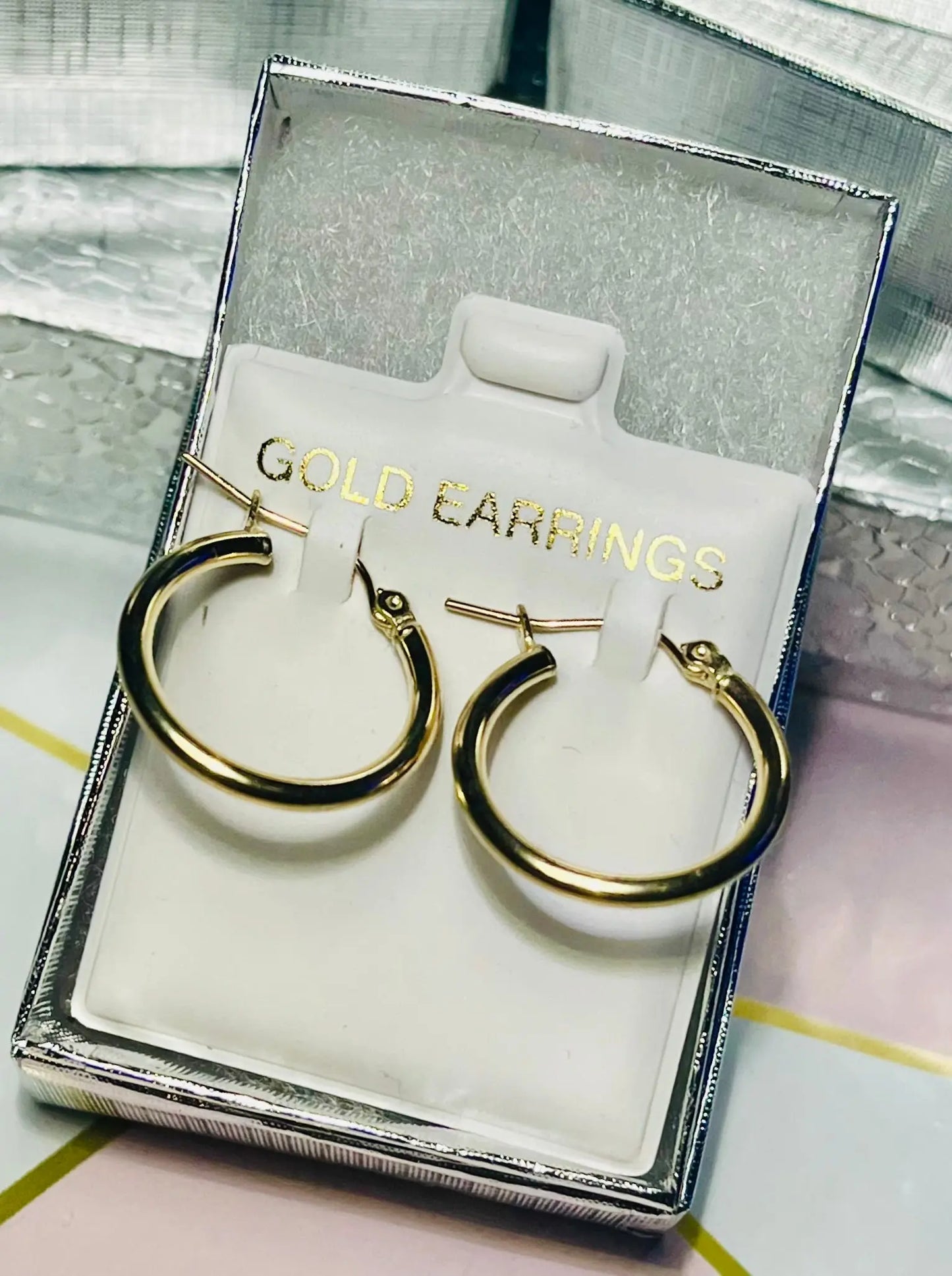 10K yellow Gold Round Earrings TrendyGold