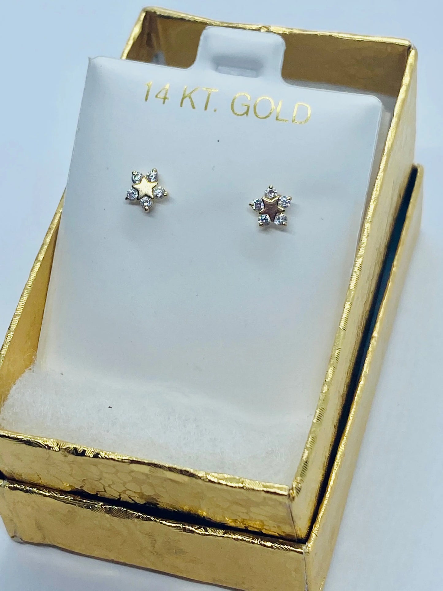 14k Gold Stars Earrings TrendyGold