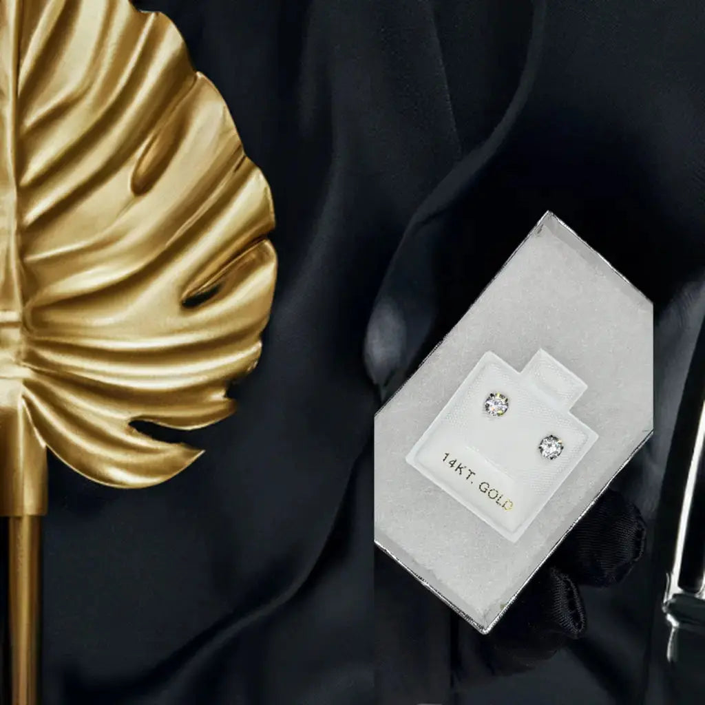 14KT Gold Square Earrings TrendyGold