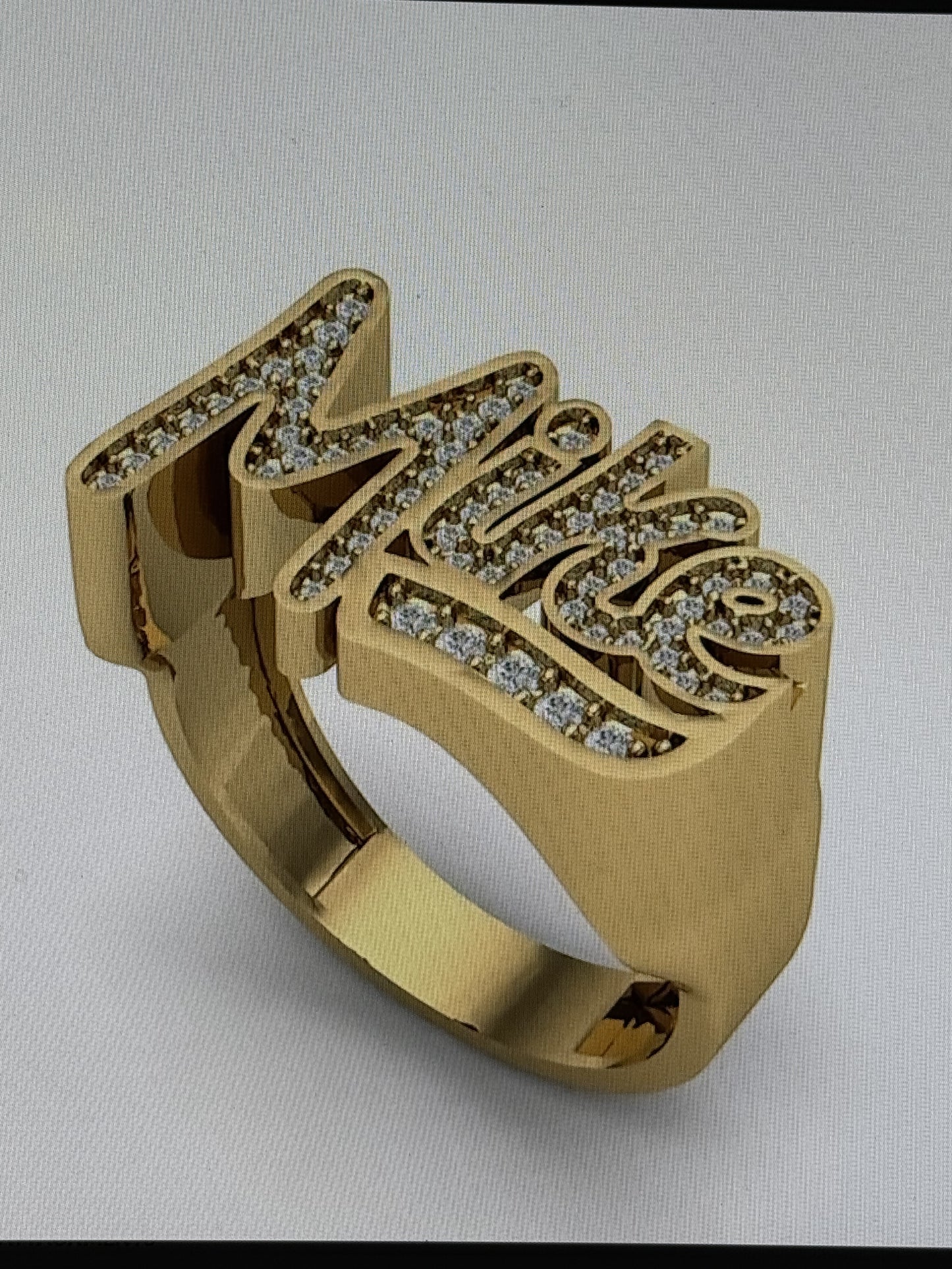 Custom "Name" Ring 10KT Gold 1/4'' High TrendyGold