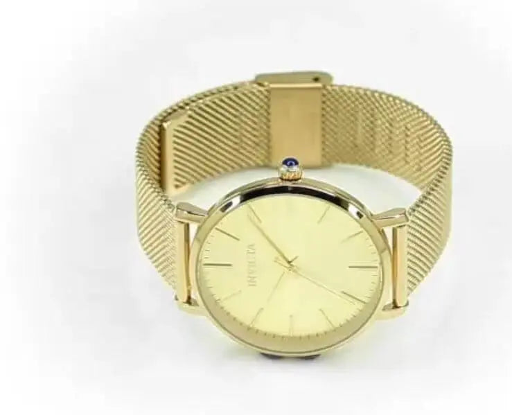 Invicta Angel Women's Watch 38mm Gold (31071) featuring a gold metal dial and stainless steel band, luxury high-end design, trendy today.